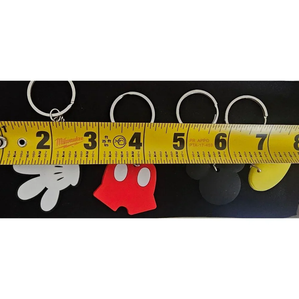 Mickey Mouse Keychain Bag Backpack Charm Set of 4 Glove Shorts Shoe Ears Head